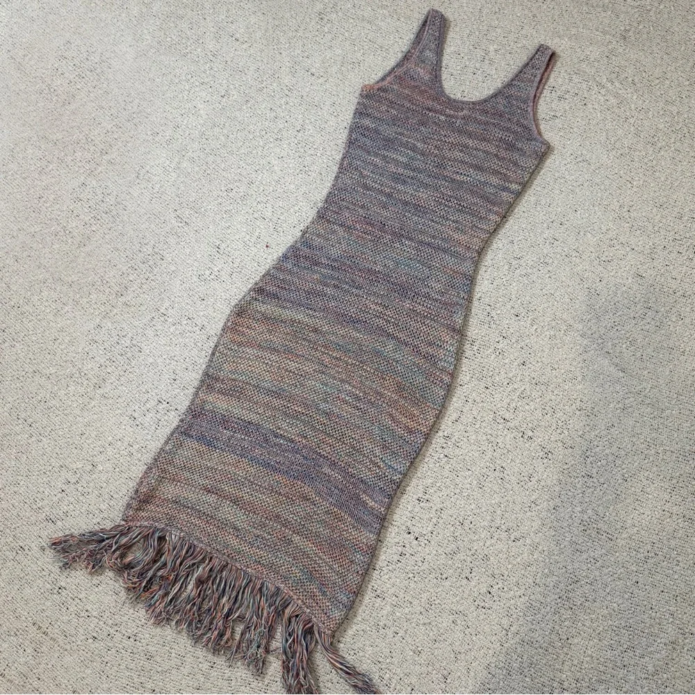 Multicolor Knit Fringe Dress Size S by Future Collective & Alani Noelle - Picture 12 of 12